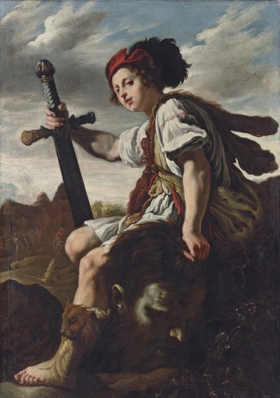 David with the Head of Goliath by Attributed to Domenico Fetti